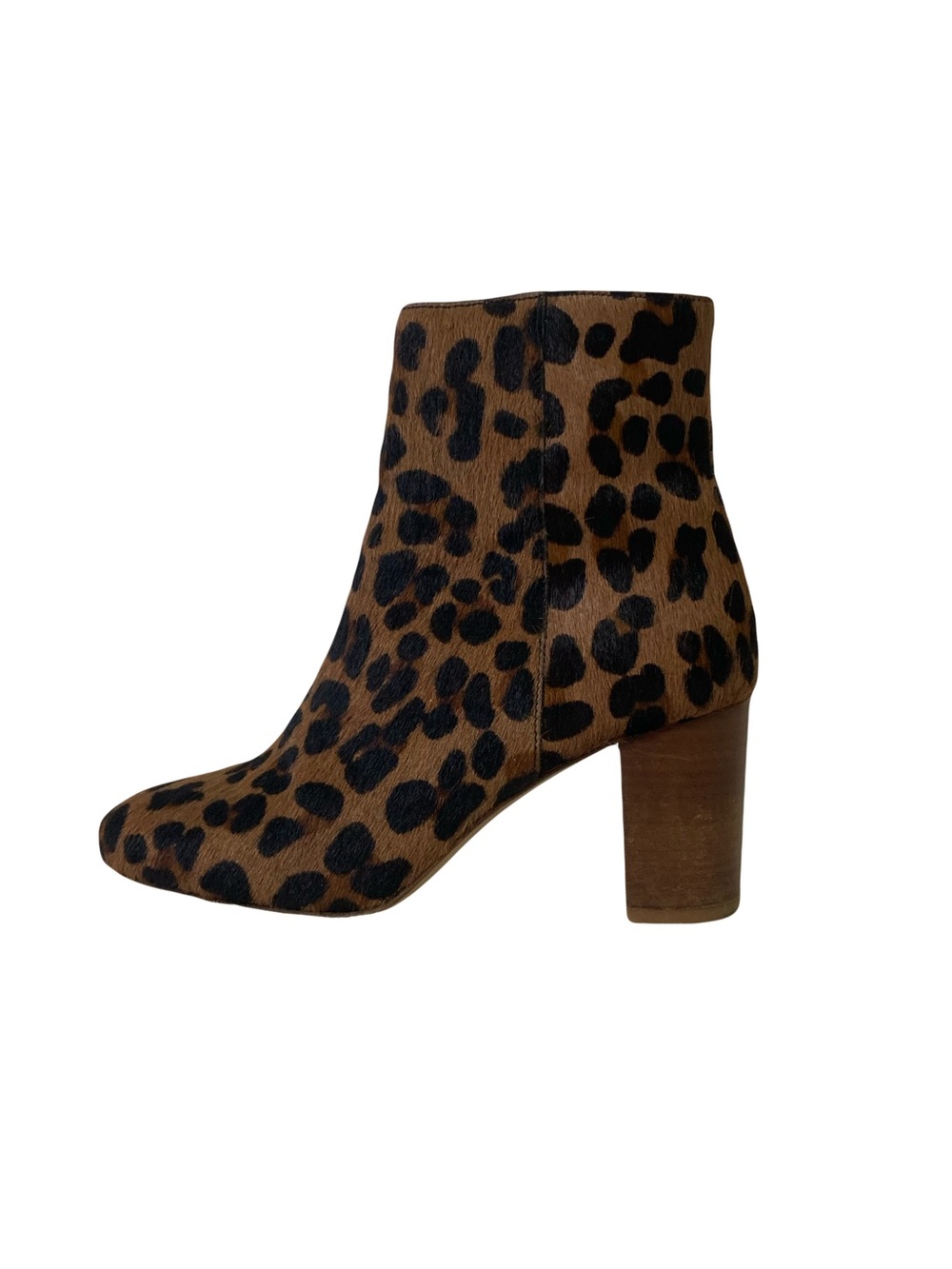 SEZANE Boots EU 37/US 7 Calf-Skin Animal Brown 3 3/4 Heel Portugal Excellent